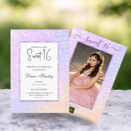 Moderne pastel violet lavande doux 16 Invitation