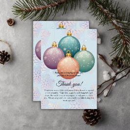 Moderne Pastel Weihnachtsschmuck Babydusche Dankeskarte