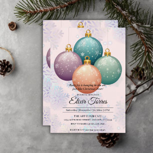 Moderne Pastel Weihnachtsschmuck Babydusche Einladung