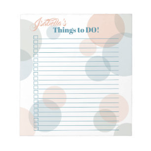 Moderne Pastelblasen Brides's Things to Do List Notizblock