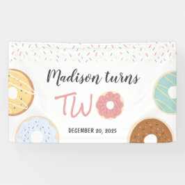 Moderne Pastelköpfe und Sprinklen am zweiten Gebur Banner