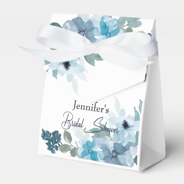 Moderne Pastell Blue Rose Blumenkästen Gastgeschen Geschenkschachtel (Vorderseite)
