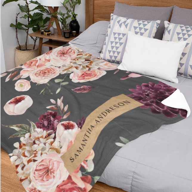 Moderne Pastell-Blume & Kraft-Personalisiertes Ges Fleecedecke (Von Creator hochgeladen)
