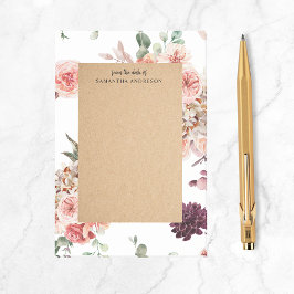 Moderne Pastell-Blume & Kraft-Personalisiertes Ges Post-it Klebezettel