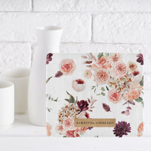Moderne Pastell-Blume & Kraft-Personalisiertes Ges Schneidebrett