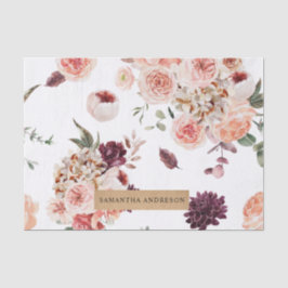 Moderne Pastell-Blume & Kraft-Personalisiertes Ges Seidenpapier