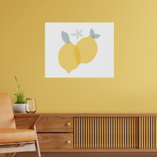 Moderne Pastell Citrus Lemons Poster