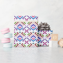 Moderne Pastell-Ethno-Geometrie-Diamantmuster Geschenkpapier