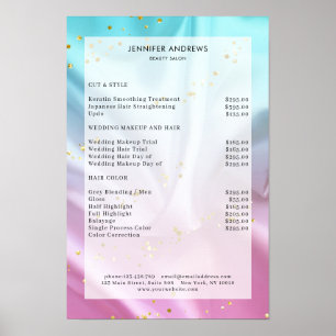 Moderne, Pastell Glitter Salon Preisliste Poster