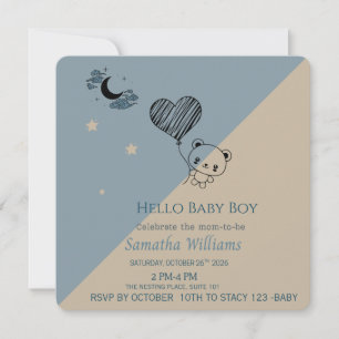Moderne Pastell individuelle Babyparty-Karte Einladung
