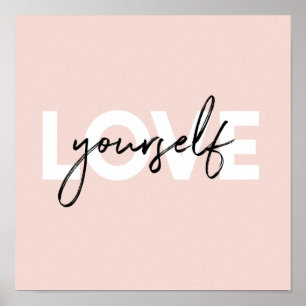 Moderne Pastell-Liebe Dich Selbst Motivationszitat Poster