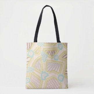 Moderne Pastell-Linienkunst und Formen-Tragetasche Tasche