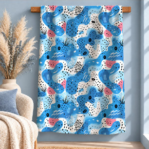 Moderne Pastell-Rosa-Blau-Geometrie-Decke Kunst Ge Sherpadecke