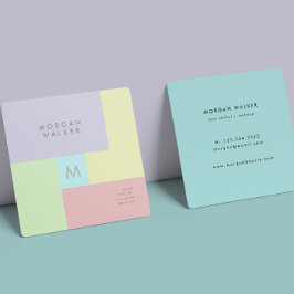 Moderne Pastell Square Business Card Quadratische Visitenkarte