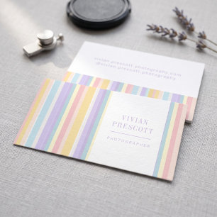 Moderne Pastell-Streifenrahmen-Design Visitenkarte