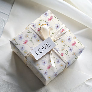 Moderne Pastell-Wildblumen-Wasserfarben-Muster  Geschenkpapier