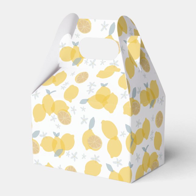 Moderne Pastell Zitrus Lemons Muster Geschenkschachtel (Vorderseite)