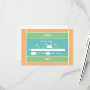 Moderne Pastellblock - Tropische Farben - Hochzeit RSVP Karte