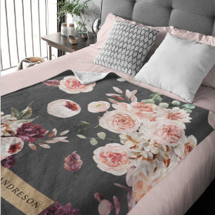 Moderne Pastellblumen & Kraft Personalisiertes Ges Sherpadecke