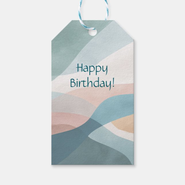 Moderne Pastelle Geschenkanhänger (Vorderseite)