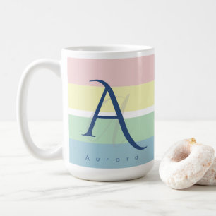 Moderne Pastellfarben-Blockinitiale & Benutzerdefi Kaffeetasse