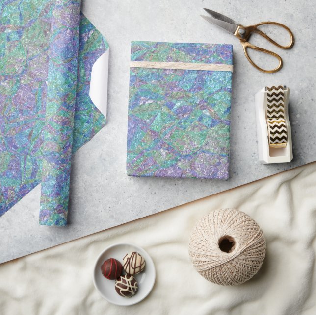 Moderne Pastellfarben Marble Mosaikmuster Geschenkpapier (Kunsthandwerk)