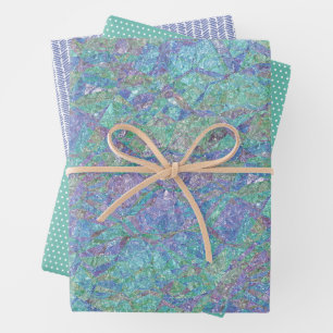 Moderne Pastellfarben Marble Mosaikmuster Geschenkpapier Set