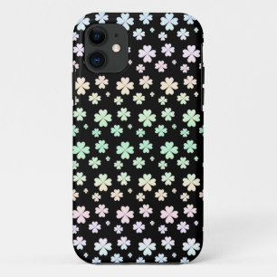 Moderne Pastellfarbene Kleeblattmuster auf Schwarz Case-Mate iPhone Hülle