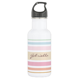 moderne pastellfarbene monogramm trinkflasche