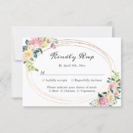 Moderne pastellfarbene, pastellfarbene Rahmen Hoch RSVP Karte