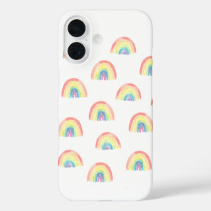 Moderne pastellfarbene Regenbogenfarbe niedlich iPhone 16 Hülle