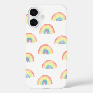 Moderne pastellfarbene Regenbogenfarbe niedlich iPhone 16 Hülle