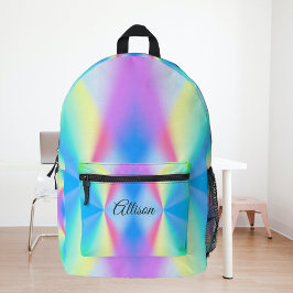 Moderne, pastellfarbene Regenbogenfarben Bedruckter Rucksack