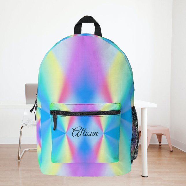 Moderne, pastellfarbene Regenbogenfarben Bedruckter Rucksack (Von Creator hochgeladen)