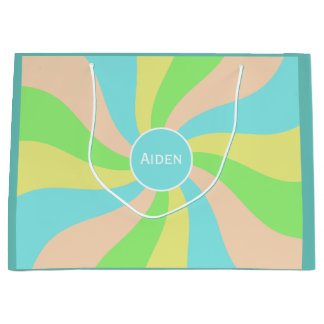 Moderne pastellfarbene whimsical Muster Name eines Große Geschenktüte