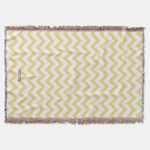 Moderne pastellgelbe und Zickzack Muster Decke
