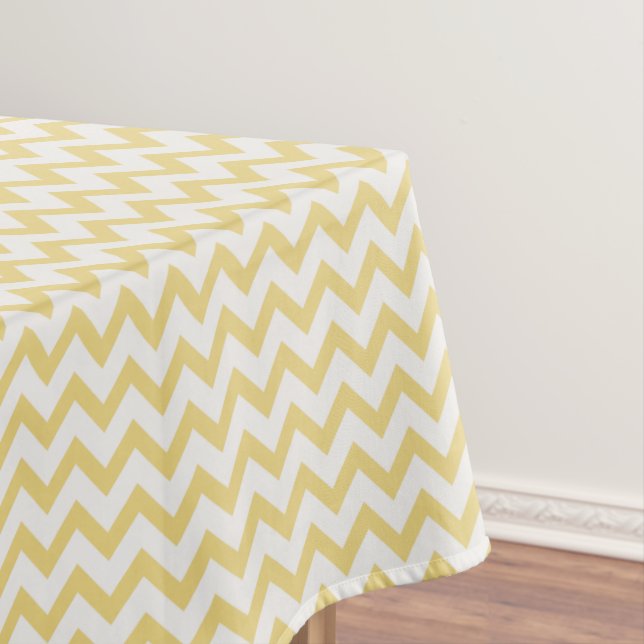 Moderne pastellgelbe und Zickzack Muster Tischdecke (Beispiel)