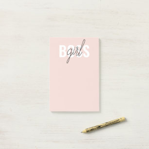 Moderne Pastellrosa Girl Boss Phrase Post-it Klebezettel