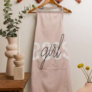 Moderne Pastellrosa Girl Boss Phrase Schürze