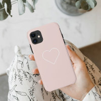 Moderne Pastellrosa & Minimalistisches Herz Lieben