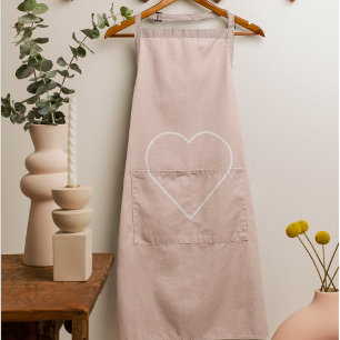 Moderne Pastellrosa & Minimalistisches Herz Schöne Schürze