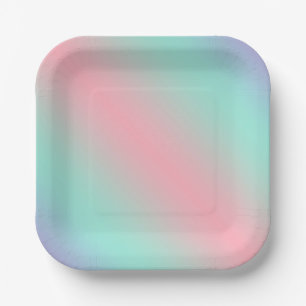 Moderne Pastellrosa-Mint-Purple-Gradient Pappteller