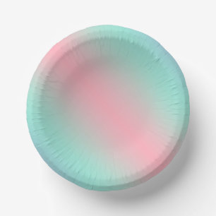 Moderne pastellrosa Minze hellgrüne Gradienten Pappteller