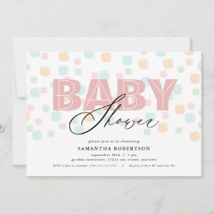 Moderne Pastellrosa Punkte Babyparty
