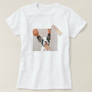 Moderne pastellrosa Rahmen   Persönliches Hundetea T-Shirt
