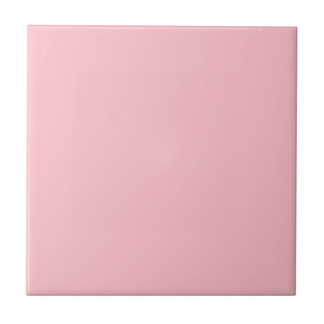Moderne Pastellrosa Schlichte Solid Color Fliese (Vorderseite)