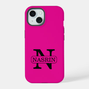 Moderne Pastellrosa-Schönheit Personalisierter Nam iPhone 15 Hülle