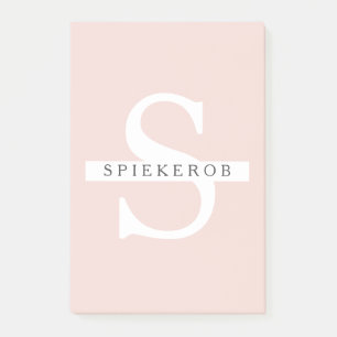 Moderne Pastellrosa Schönheit Personalisierter Nam Post-it Klebezettel