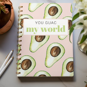 Moderne Pastellrosa und grüne Avocado Lustiger Spr Notizblock