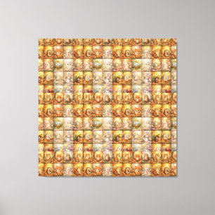 Moderne Patchwork-Muster-Collage Leinwanddruck